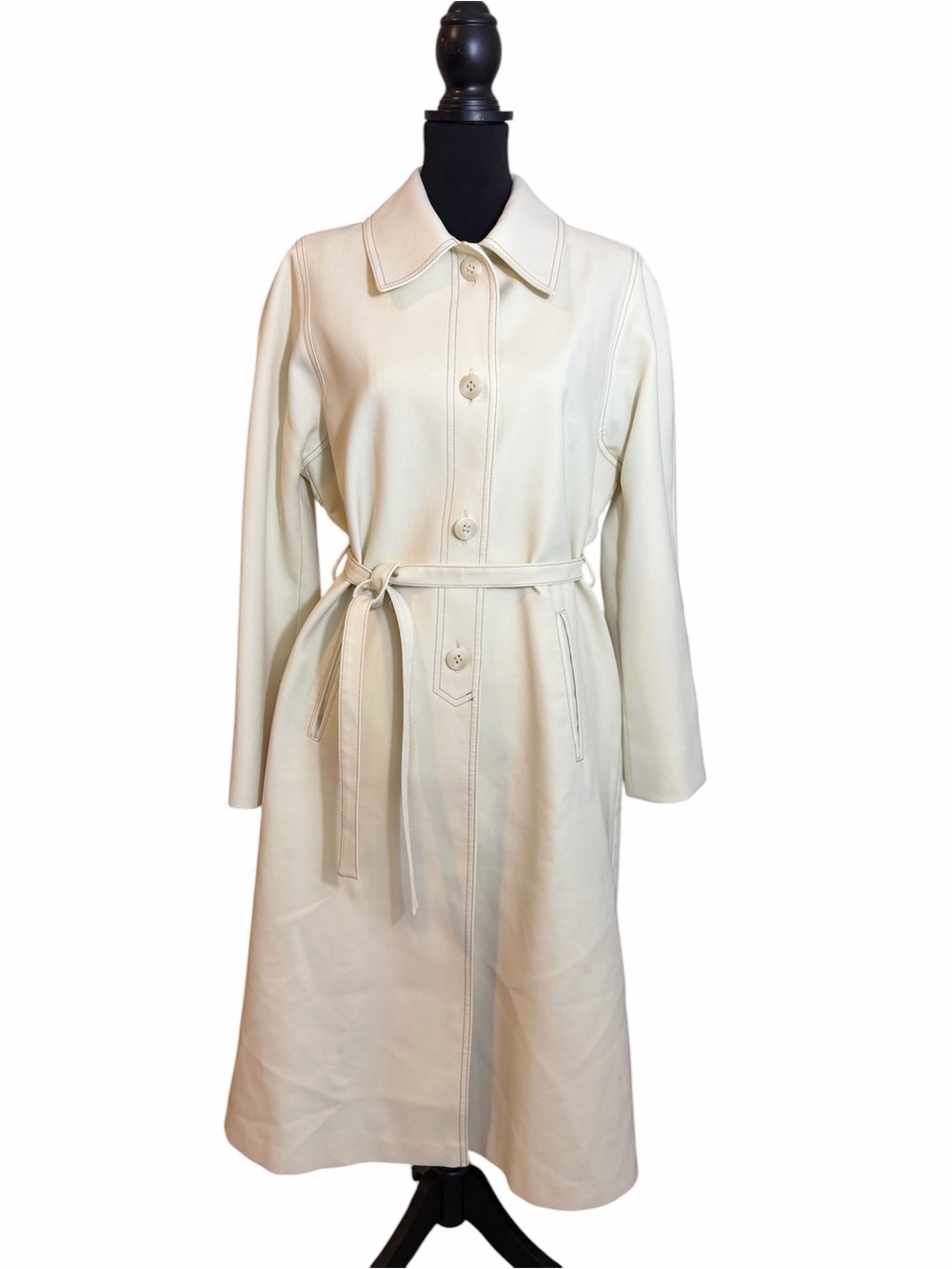 Vintage London Fog Ivory Belted Trench Coat